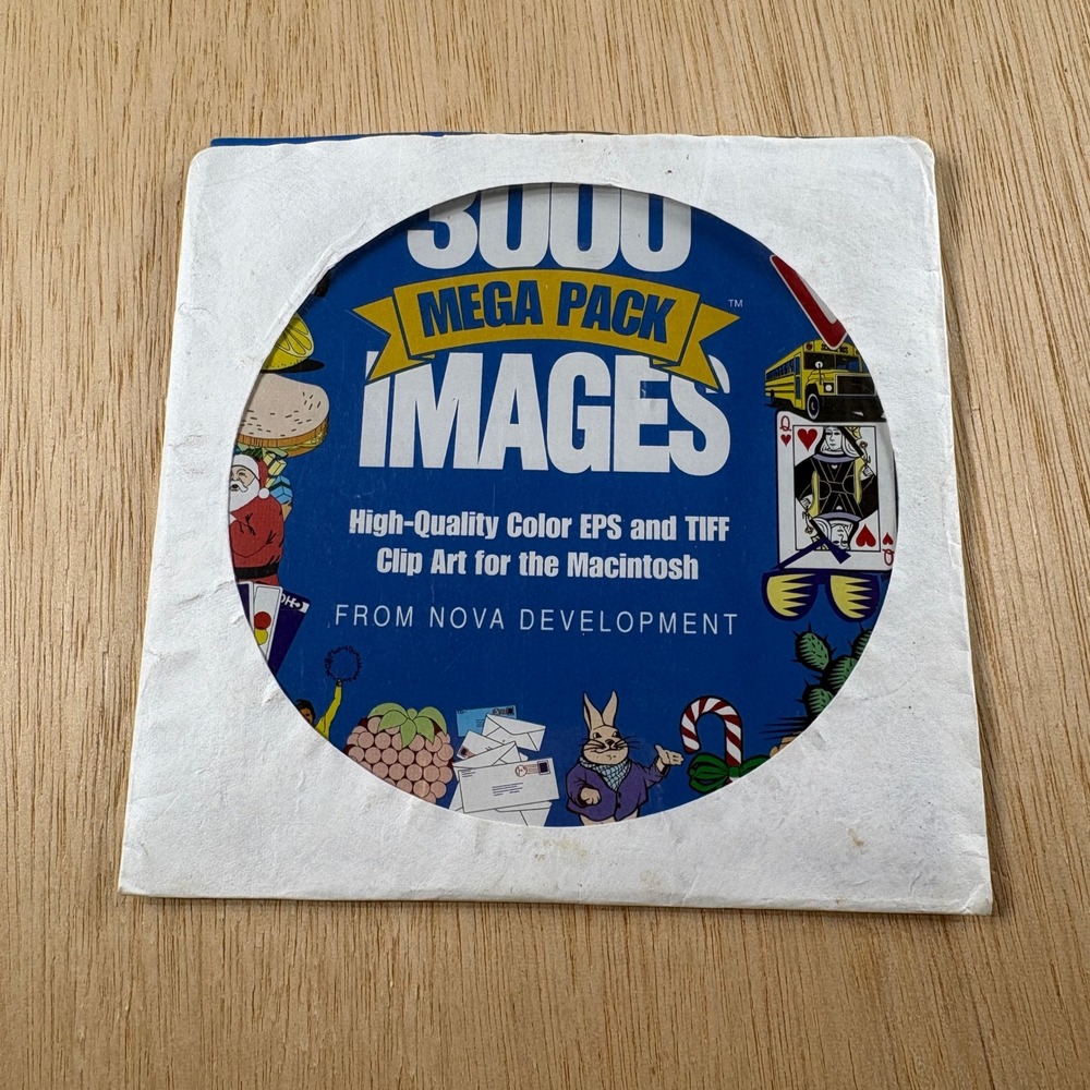 Vintage 3000 Mega Pack Images CD-ROM 1995 Macintosh Clip Art Nova Development